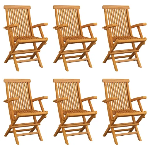Cadeiras de Jardim Dobráveis   Madeira de Teca Maciça (6 pcs)