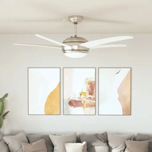 Ventoinha de Teto com Luz 128 cm Branco