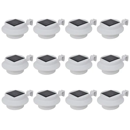 Candeeiros Solares de Exterior LED para Vedações   Branco (12 pcs)