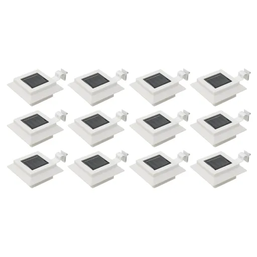 Candeeiro de Exterior Solar LED   Branco Quadrado 12 cm (12 pcs)