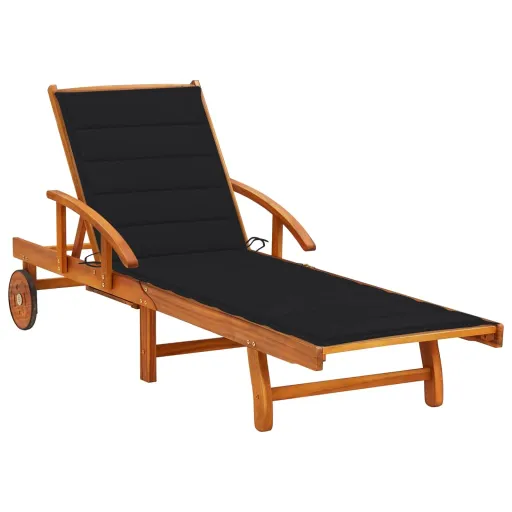 Espreguiçadeira de Jardim com Almofadão Madeira Acácia Maciça