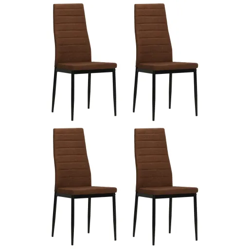 Cadeiras de Jantar   Tecido Castanho (4 pcs)
