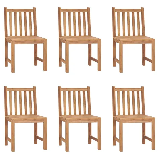 Cadeiras de Jardim   Madeira de Teca Maciça (6 pcs)