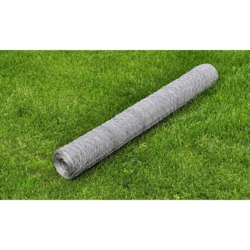 Cerca de Arame p/ Galinheiro 25x1 m Aço Galvanizado Prateado