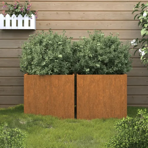 Vasos/Floreiras   32x30x29 cm Aço Corten (2 pcs)