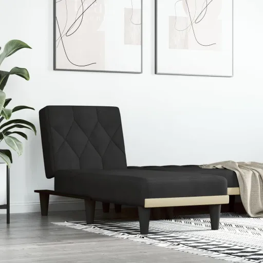 Chaise Longue Veludo Preto