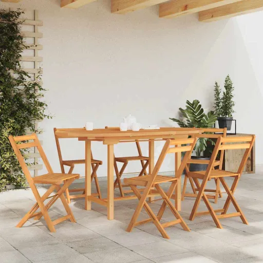 Mesa de Jardim Extensível 110-160x80x75 cm Teca Maciça
