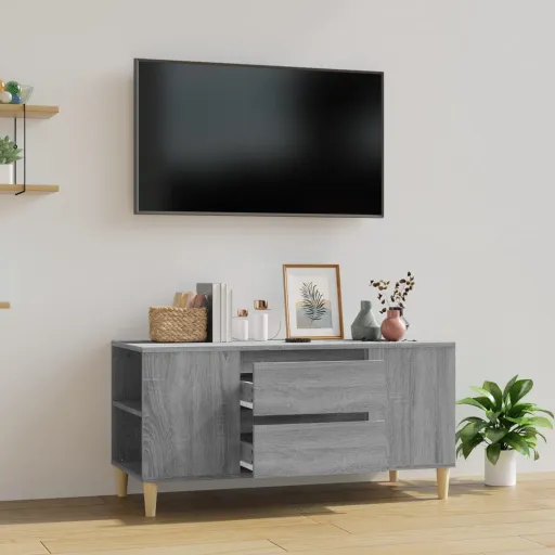 Móvel para TV 102x44,5x50 cm Derivados Madeira Cinzento Sonoma