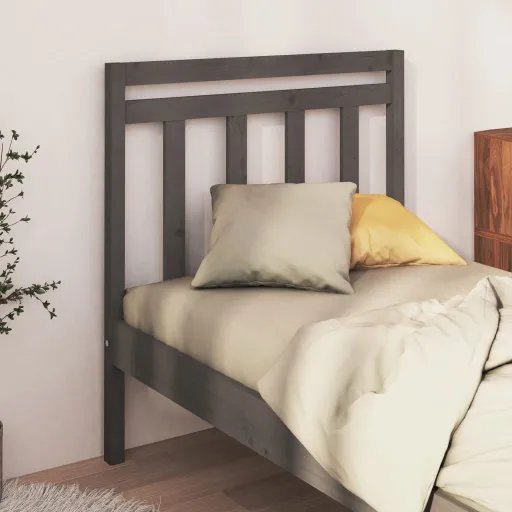 Cabeceira de Cama 95x4x100 cm Pinho Maciço Cinza