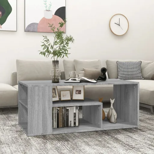 Mesa de Centro 100x50x40cm Derivados de Madeira Cinzento Sonoma