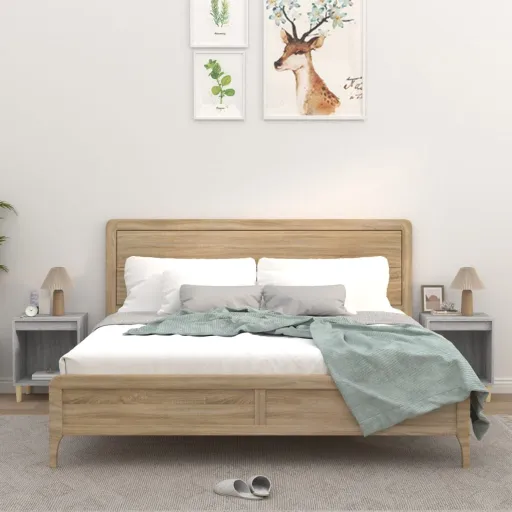 Mesas de Cabeceira   40x35x50 cm Cinzento Sonoma (2 pcs)