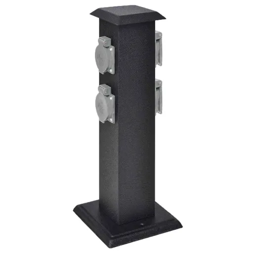 Pilar de Tomadas de Energia para Jardim Preto