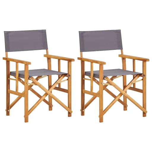 Cadeiras de Realizador   Madeira de Acácia Maciça (2 pcs)