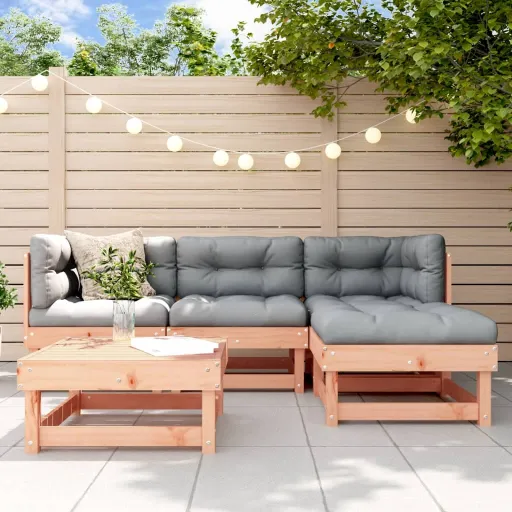 Conjunto Lounge de Jardim Madeira de Douglas Maciça (5 pcs)