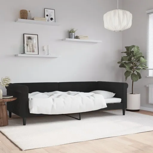 Sofá-Cama 90x200 cm Veludo Preto