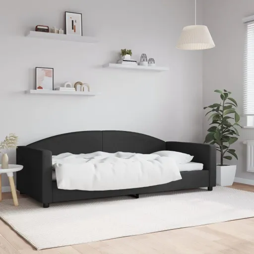 Sofá-Cama 90x200 cm Tecido Preto