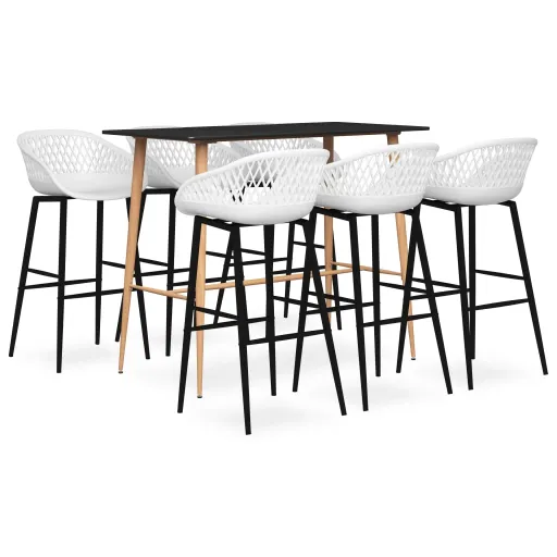 Conjunto de Bar Preto e Branco (7 pcs)