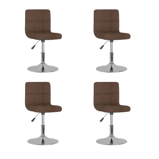 Cadeiras de Jantar Giratórias   Tecido Castanho (4 pcs)