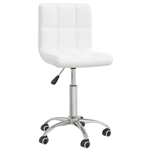 Cadeira de Jantar Giratória Couro Artificial Branco