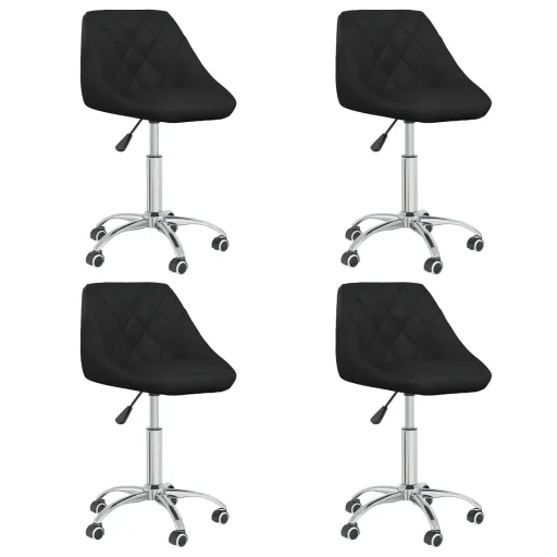 Cadeiras de Jantar Giratórias   Couro Artificial Preto (4 pcs)