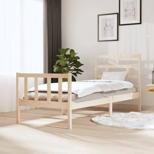 Estrutura de Cama Pequena Solteiro 75x190 cm Pinho Maciço