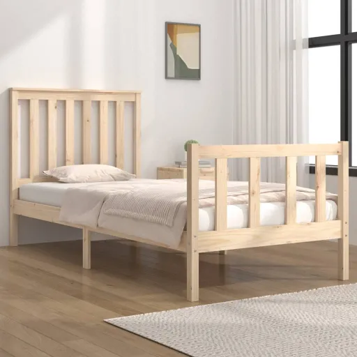 Estrutura de Cama Pequena Solteiro 75x190 cm Pinho Maciço