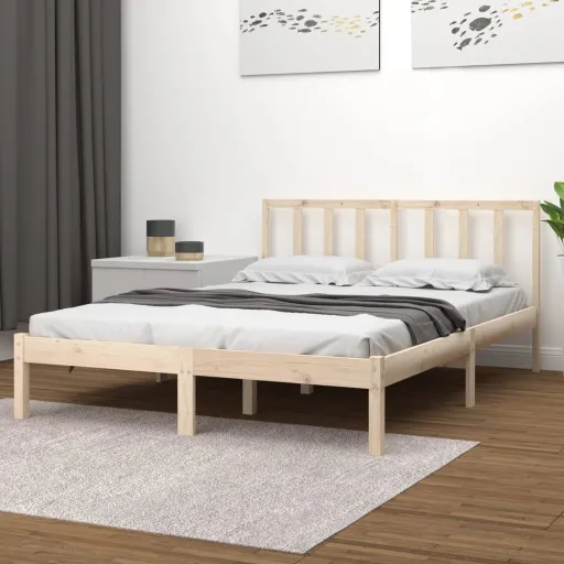 Estrutura de Cama Casal 135x190 cm Pinho Maciço