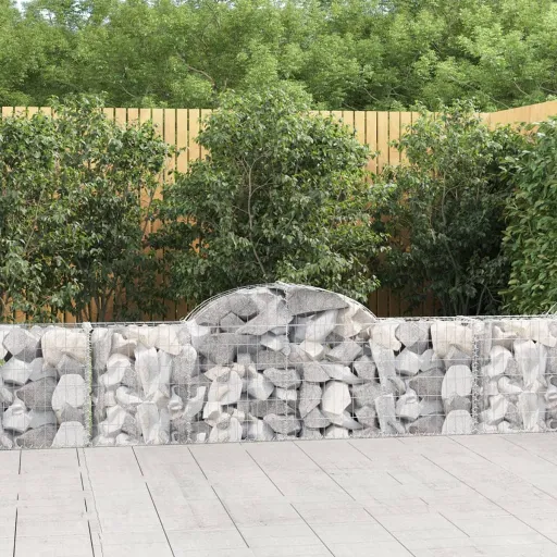 Cestos Gabião Arqueados   200x30x60/80 cm Ferro Galvanizado (8 pcs)