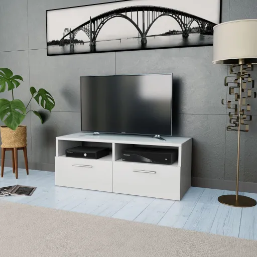 Móvel de TV em Aglomerado 95x35x36 cm Branco