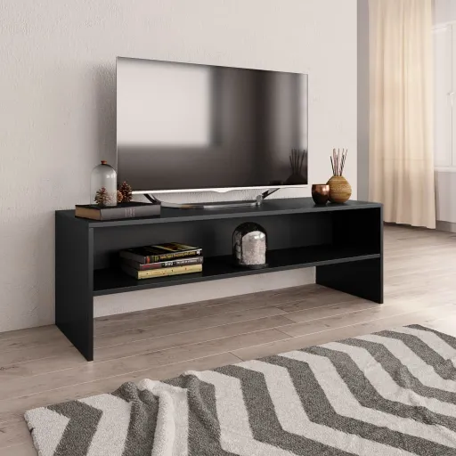 Móvel de TV 120x40x40 cm Contraplacado Preto