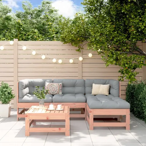 Conjunto Lounge de Jardim Madeira de Douglas Maciça (5 pcs)