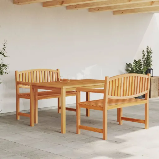 Conjunto de Jantar para Jardim Madeira de Teca Maciça (3 pcs)
