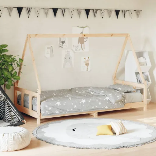 Estrutura de Cama Infantil 90x200 cm Pinho Maciço