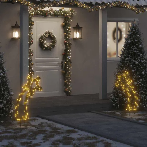 Decoração de Natal Meteoro c/ Luz e Estacas 115 Luzes LED 85 cm