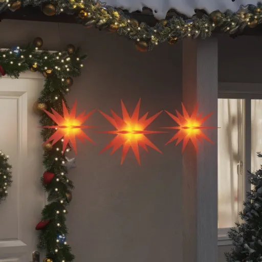 Luzes de Natal com LEDs   Dobrável Vermelho (3 pcs)