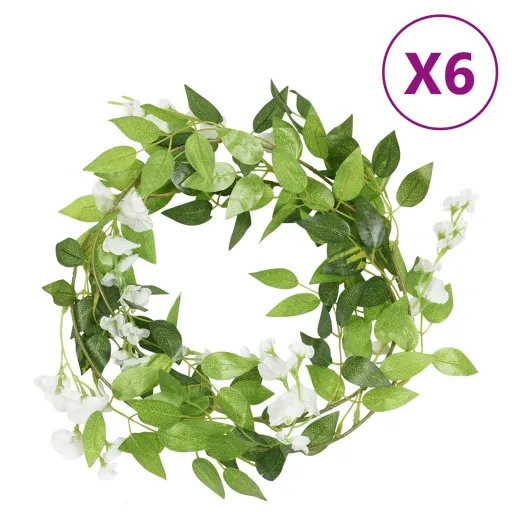 Grinaldas de Flores   200 cm Branco (6 pcs)