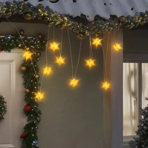 Luzes de Natal 10 LEDs 10 cm Amarelo