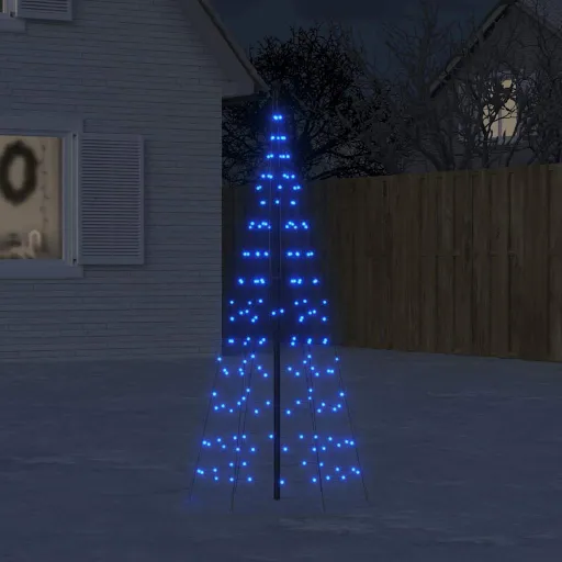 LED Árvore de Natal no Mastro 200 LEDs Azul 180 cm