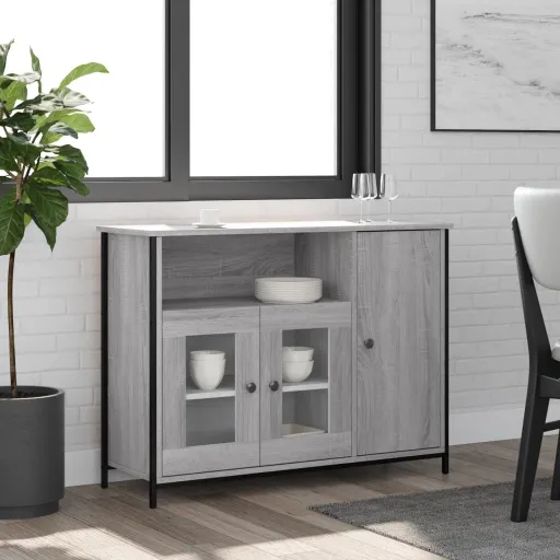 Aparador 100x35x75 cm Derivados de Madeira Cinzento Sonoma