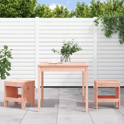 Conjunto de Bistrô para Jardim Madeira de Douglas Maciça (3 pcs)