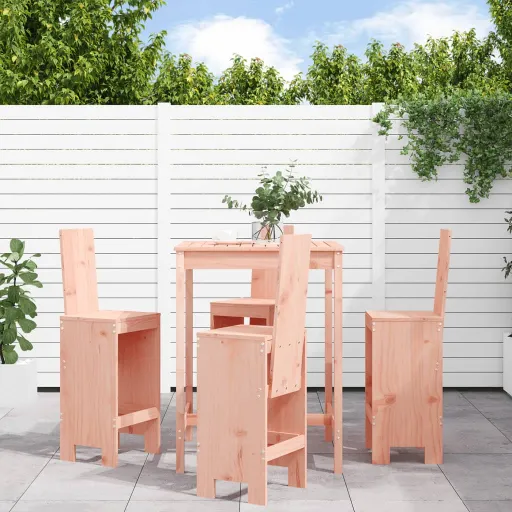 Conjunto de Bar para Jardim Madeira de Douglas Maciça (5 pcs)