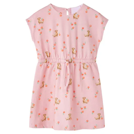 Vestido para Criança com Cordão Laranja-Claro 140
