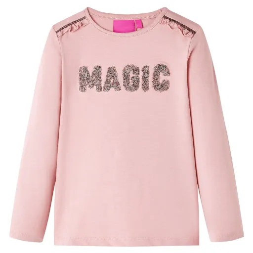 T-Shirt de Manga Comprida para Criança Rosa-Claro 128