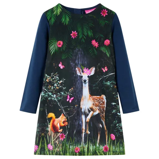 Vestido de Manga Comprida para Criança Azul-Marinho 104