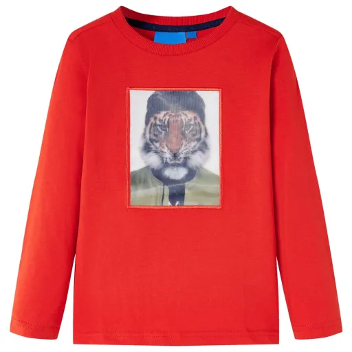 T-Shirt de Manga Comprida para Criança Vermelho 140