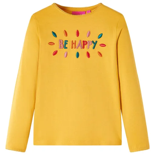 T-Shirt de Manga Comprida para Criança Ocre-Escuro 92