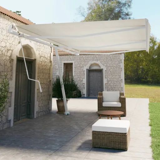 Conjunto de Postes para Toldo 600x245 cm Ferro Branco