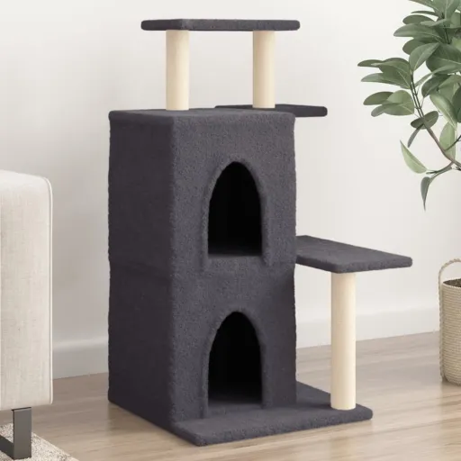 Árvore p/ Gatos c/ Postes Arranhadores Sisal 97 cm Cinza-Escuro