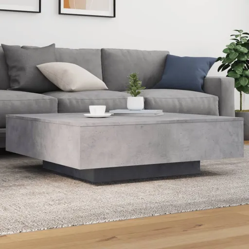 Mesa de Centro 100x100x31 cm Derivados de Madeira Cinza-Cimento