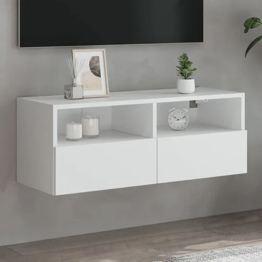 Móvel de Parede p/ TV 80x30x30 cm Derivados de Madeira Branco